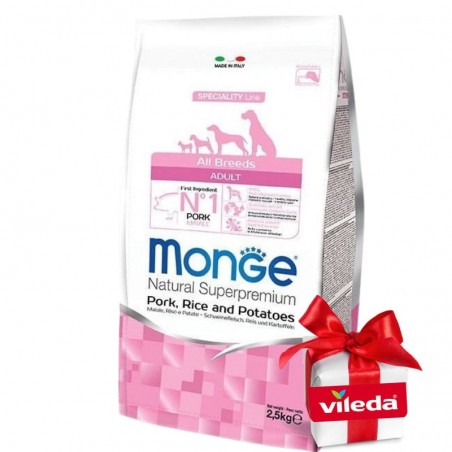 Monge All Breed adult Pork (kiauliena) sausas pašaras suaugusiems šunims+ DOVANA