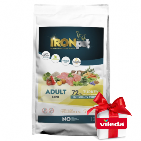 IRONpet TURKEY Mini Adult vieno baltymo pašaras suaugusiems šunims +DOVANA