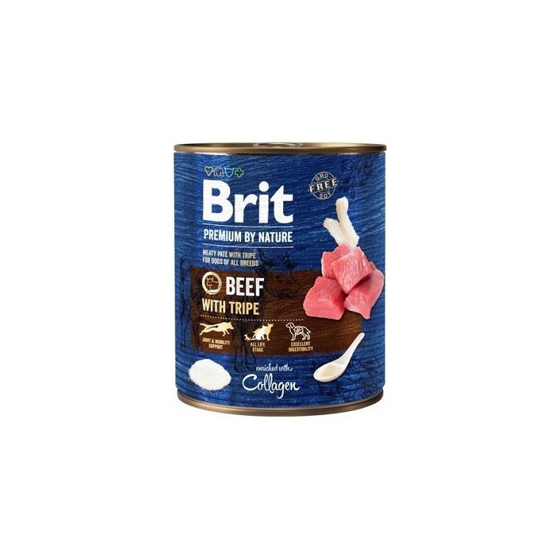 Brit Premium by Nature mėsos paštetas su jautiena ir žarnokais šunims