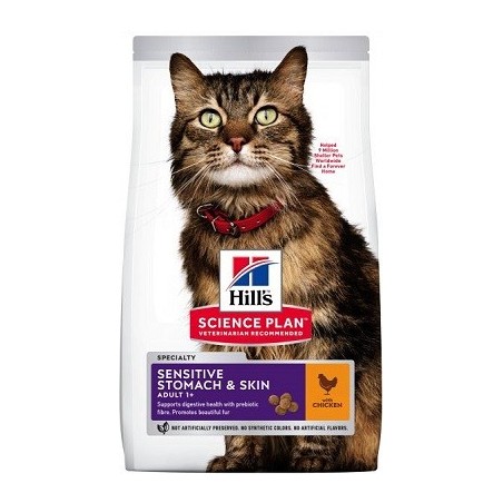 Hill's SP Feline Sensitive Stomach & Skin sausas pašaras katėms