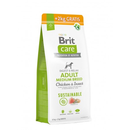 Brit Care Adult Medium Breed Chicken&Insect sausas maistas šunims su vištiena ir vabzdžiais 12 +2kg