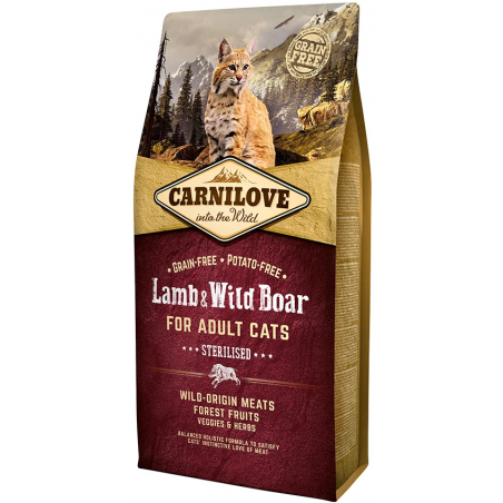 CarniLove Lamb&Wild Boar Adult Sterilised Cat sausas maistas sterilizuotoms katėms