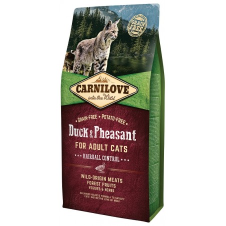 CarniLove Duck & Pheasant Adult Cat Hairball Control sausas maistas katėms