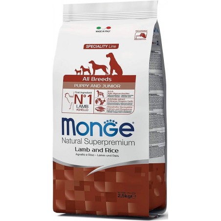 Monge All Breeds Puppy & Junior Lamb (ėriena) sausas pašaras šunims