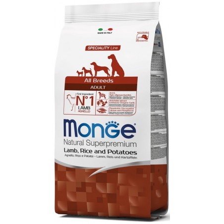 Monge All Breeds Adult Lamb (ėriena) sausas pašaras šunims su ėriena