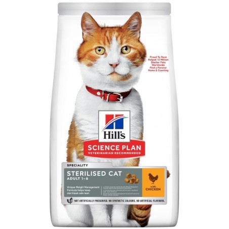 Hill's Science Plan Sterilised Cat Adult Chicken (vištiena) sausas maistas sterilizuotoms katėms