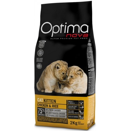 Optima Nova Kitten Chicken & Rice vieno baltymo pašaras katėms iki 12 mėn Galiojimas iki 2024-9-23