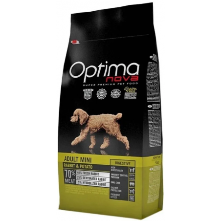 Optima Nova MINI Adult Rabbit & Potato vieno baltymo sausas pašaras šunims