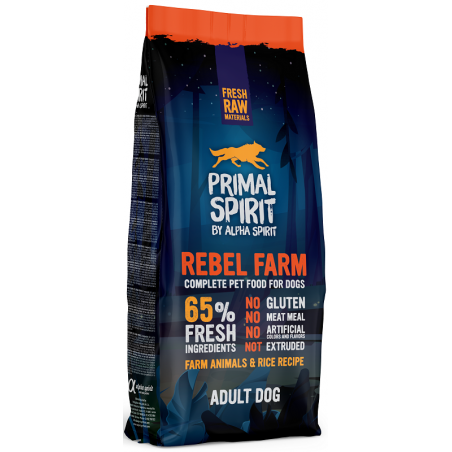 PRIMAL SPIRIT Rebel Farm Adult Dog Drėgnas Pašaras Šunims 12kg