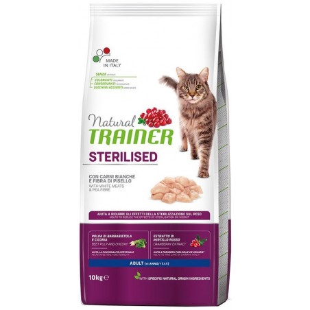Trainer Natural Adult Sterilised Cat Salmon sausas pašaras katėms su lašiša