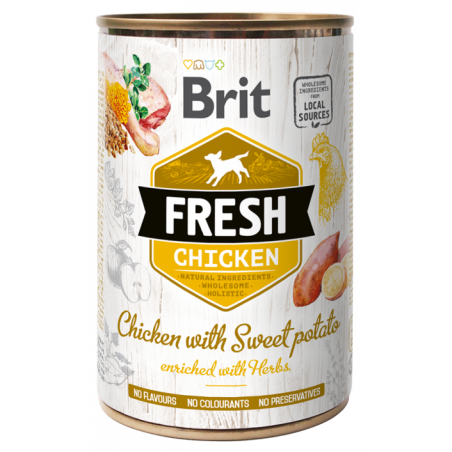 Brit Fresh Chicken&Sweet Potato konservai šunims su vištiena