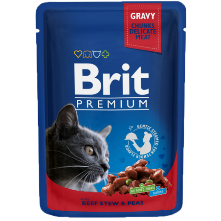 Brit Premium Beef Stew & Peas (su jautiena) konservai katėms