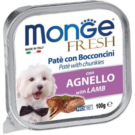 Monge Fresh paštetas šunims su ėrienos gabalėliais 100g