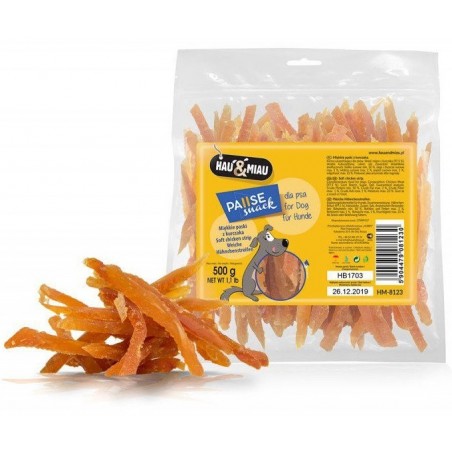 Hau&Miau Minkštos vištienos juostelės skanėstas šunims 500g