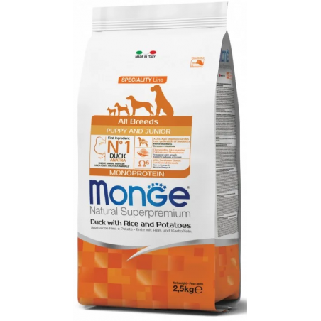 MONGE ALL BREEDS PUPPY DUCK (antiena) MAISTAS ŠUNIMS IKI 1 METŲ