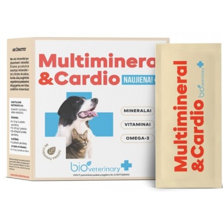 BioVeterinary Multimineral & Širdis maisto papildas katėms ir šunims, N28