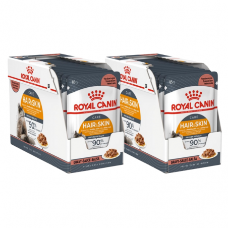 Royal Canin Cat Hair&Skin Care Gravy šlapias maistas katėms  24x85g
