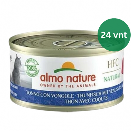 Almo Nature HFC Tuna&Clams šlapias maistas katėms 24x70g