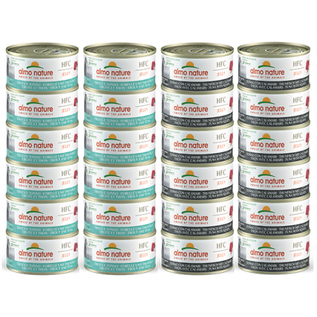 Almo Nature JELLY HFC Mix rinkinukas Nr. 3 konservai katėms 24x70g