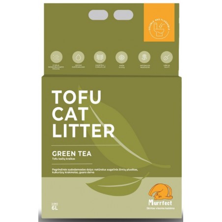 Murrfect Premium Green tea tofu kraikas katėms žaliosios arbatos kvapo sušokantis, nedulkantis