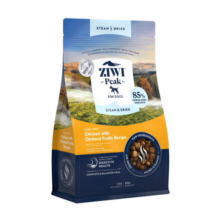 Ziwi Peak Steam&Dried Dog Chicken with Orchard Fruits sausas maistas šunims 800 g