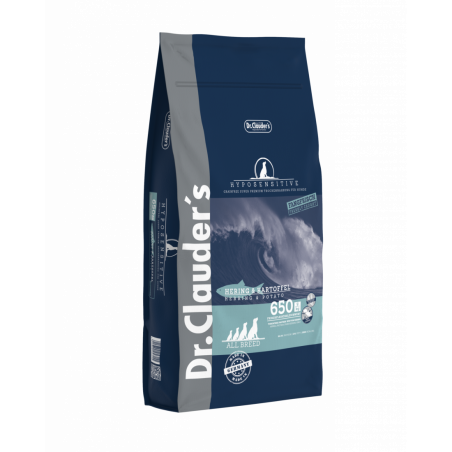 DR. CLAUDER'S HYPOSENSITIVE PLUS sausas maistas suaugusiems šunims su silke ir bulvėmis 11.5kg