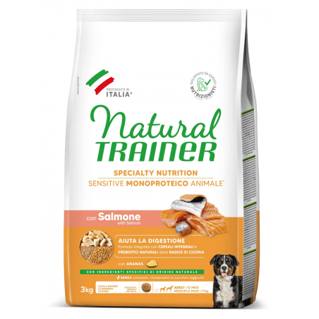 Natural Trainer Sensitive Medium/Maxi Adult Salmon (lašiša) sausas pašaras šunims 3kg